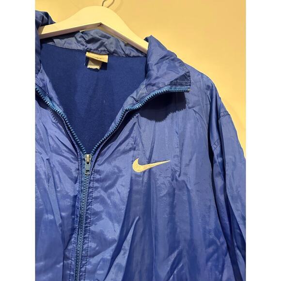 Nike Mens Large Blue and White Vintage Windbreaker Jacket FLAWED - Picture 4 of 13